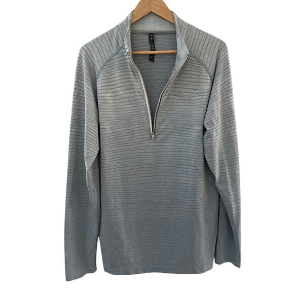 Lululemon Metal Vent Tech 1/2 Zip‎ Sweatshirt Wave Fade Chambray Size XL - Picture 11 of 11